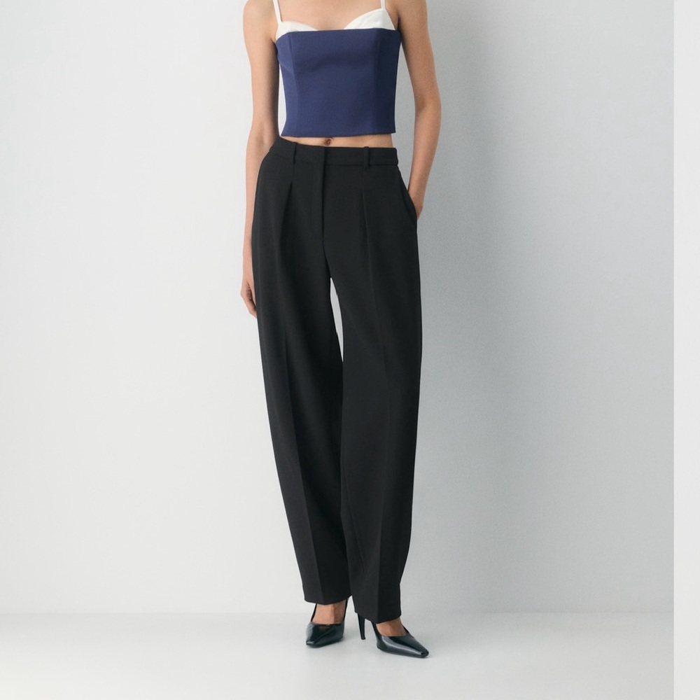 Navy Blue Satin Camisole Top - Picture 4 of 4